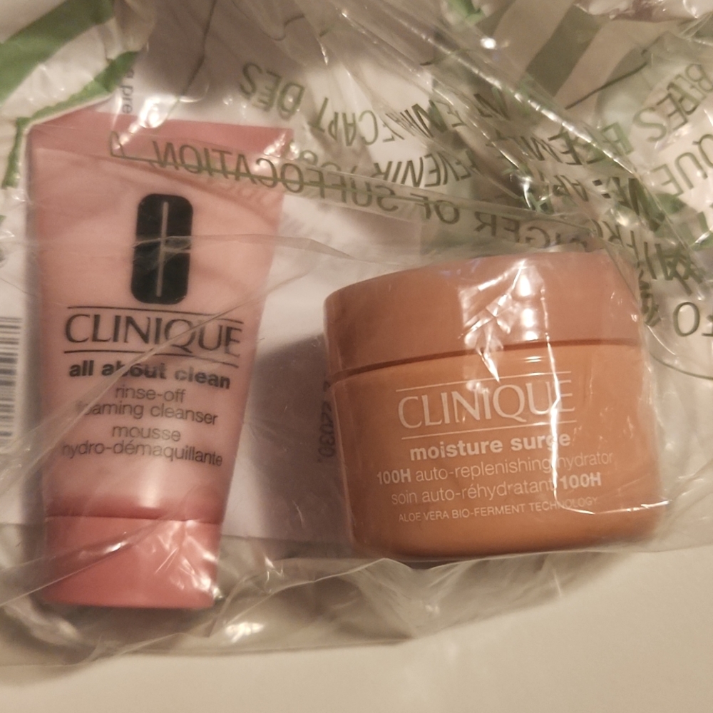 Clinique skincare lot, moisturizer and cleanser